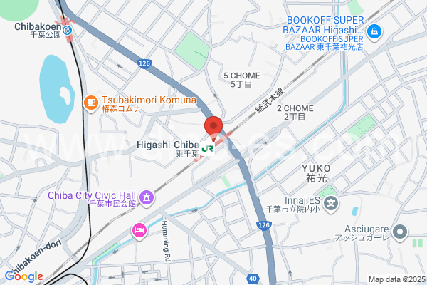 東千葉メンズエステの地図です。map of Higashi-Chiba station where spa and massage salons are located