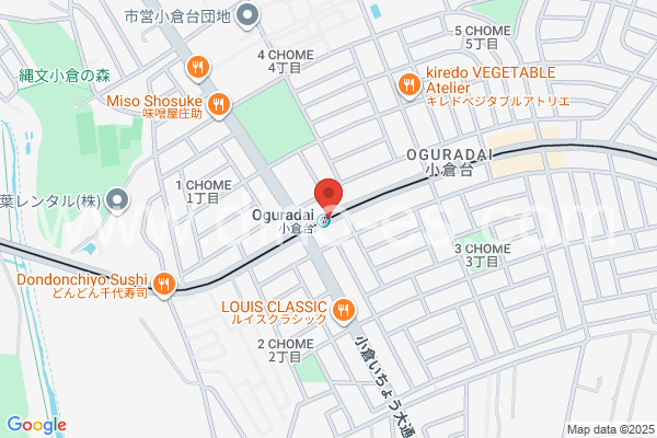 小倉台メンズエステの地図です。map of Oguradai station where spa and massage salons are located