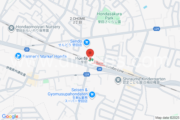 誉田メンズエステの地図です。map of Honda station where spa and massage salons are located