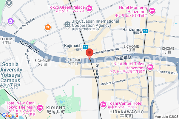 麹町メンズエステの地図です。map of Kōjimachi station where spa and massage salons are located