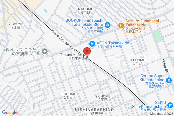 高根木戸メンズエステの地図です。map of Takanekido station where spa and massage salons are located