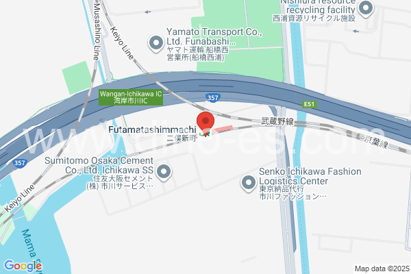 二俣新町メンズエステの地図です。map of Futamata-Shimmachi station where spa and massage salons are located
