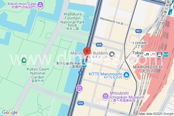 二重橋前メンズエステの地図です。map of Nijūbashimae station where spa and massage salons are located