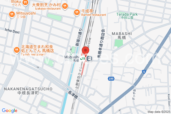 馬橋メンズエステの地図です。map of Mabashi station where spa and massage salons are located