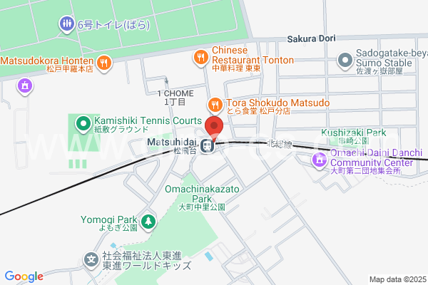 松飛台メンズエステの地図です。map of Matsuhidai station where spa and massage salons are located