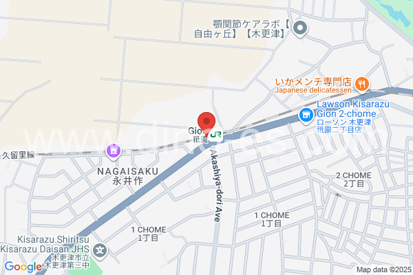 祇園(千葉)メンズエステの地図です。map of Gion station where spa and massage salons are located