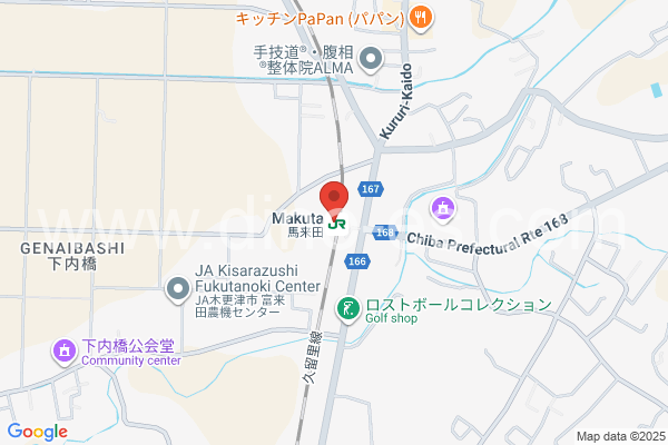 馬来田メンズエステの地図です。map of Makuta station where spa and massage salons are located