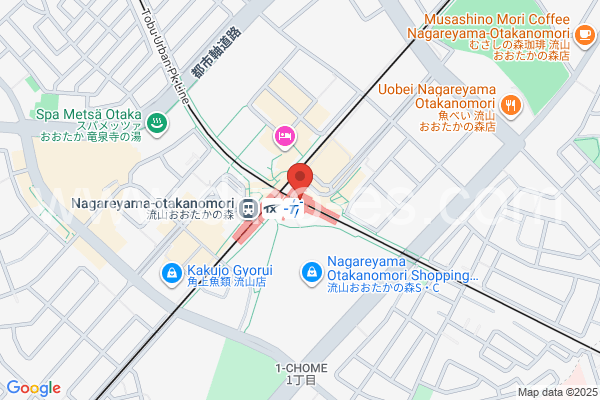 流山おおたかの森メンズエステの地図です。map of Nagareyama Ōtakanomori station where spa and massage salons are located